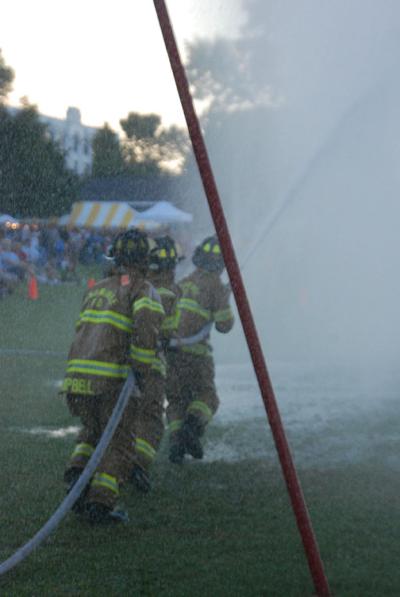 Firefighters in action